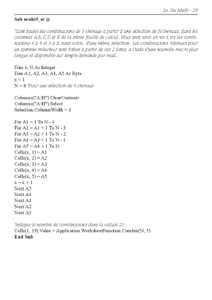 Le code Visual Basic